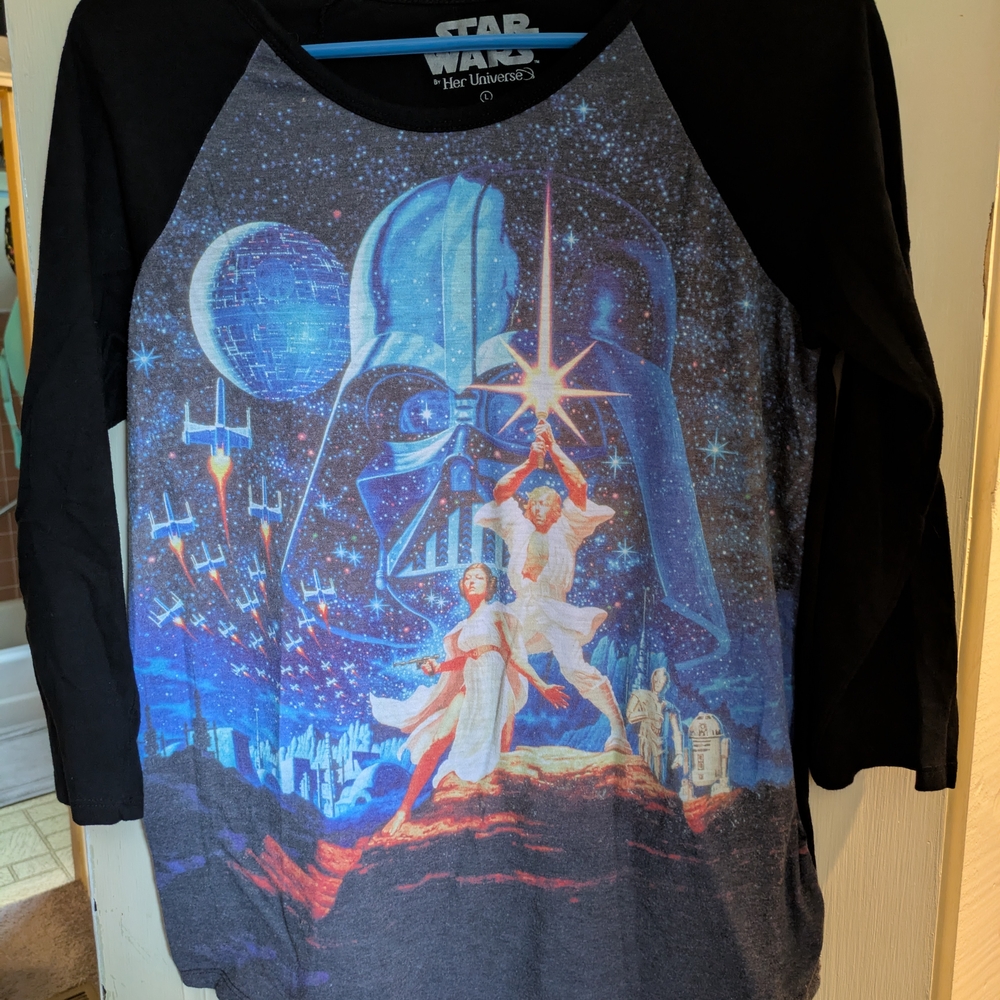 Her Universe Long Sleeve Star Wars Tees Black and Blue
